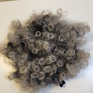 Curly Gray and Black Puff Bun Wig